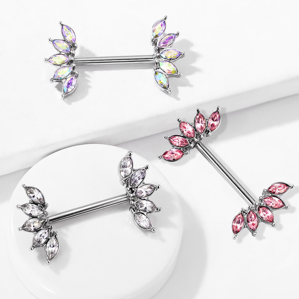 Cluster Gem Straight Barbell