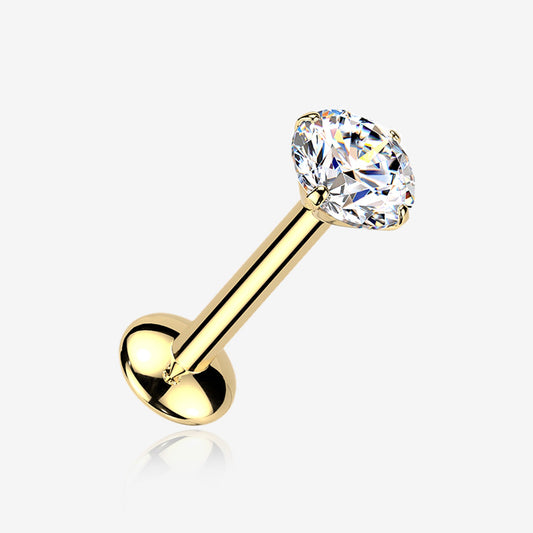 Moissanite Convex Base Titanium Threadless Labret