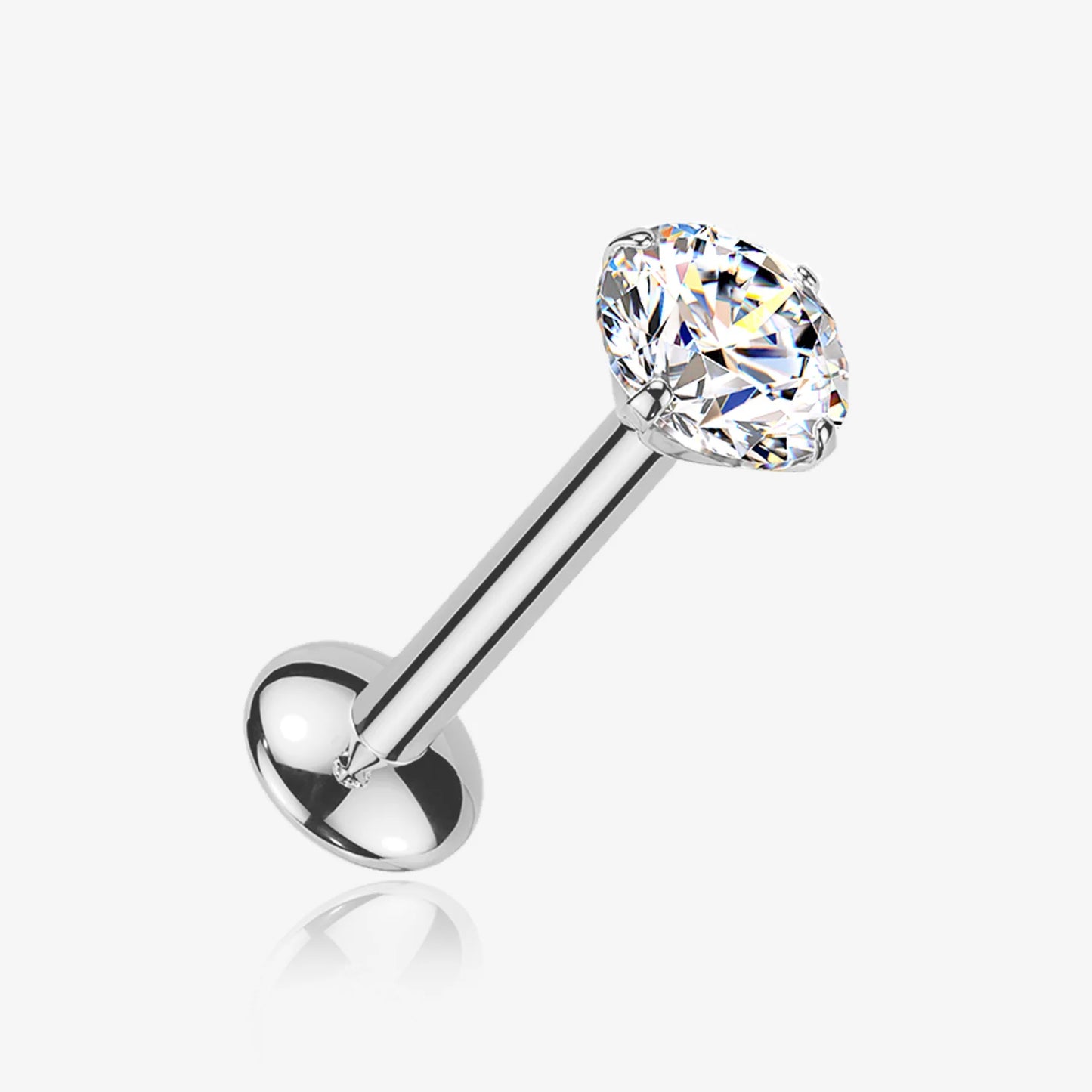 Moissanite Convex Base Titanium Threadless Labret