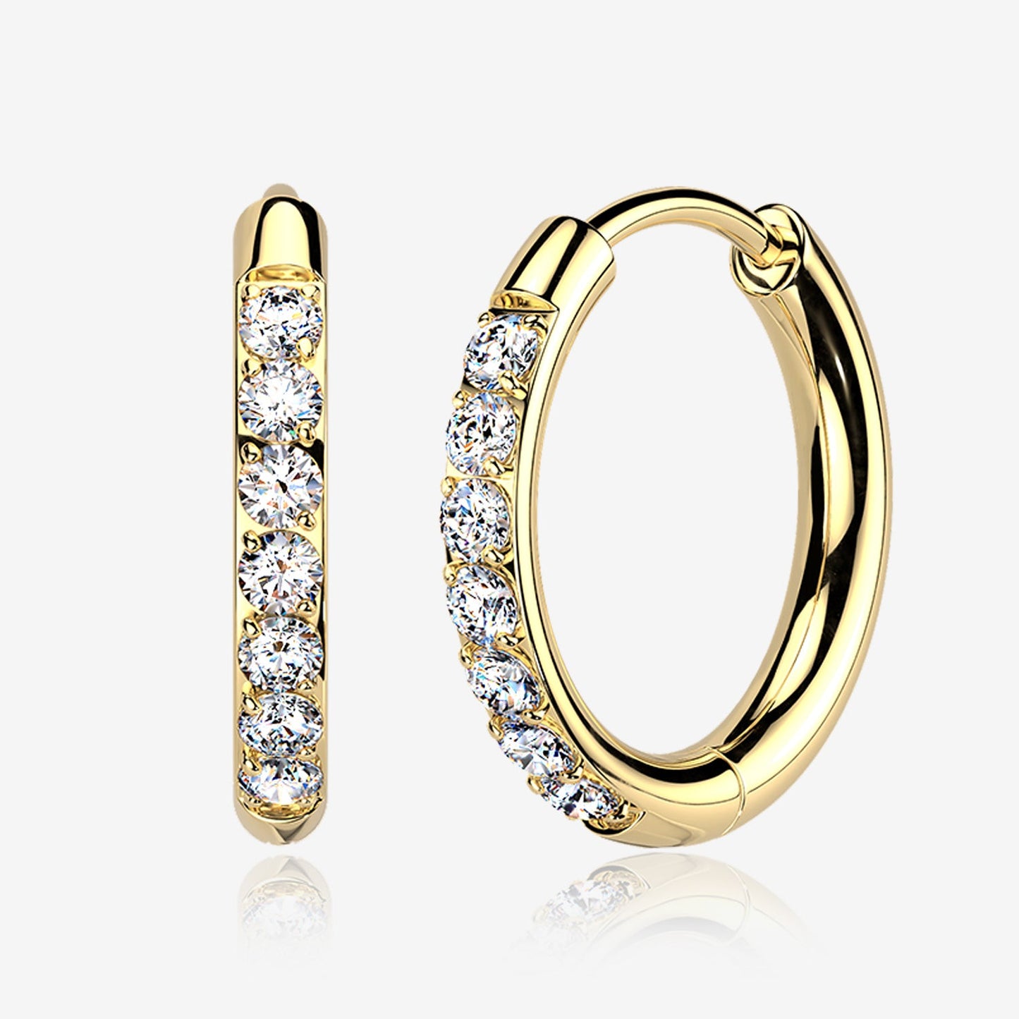 Titanium Hinged Hoop Earrings with CNC-Set Moissanite