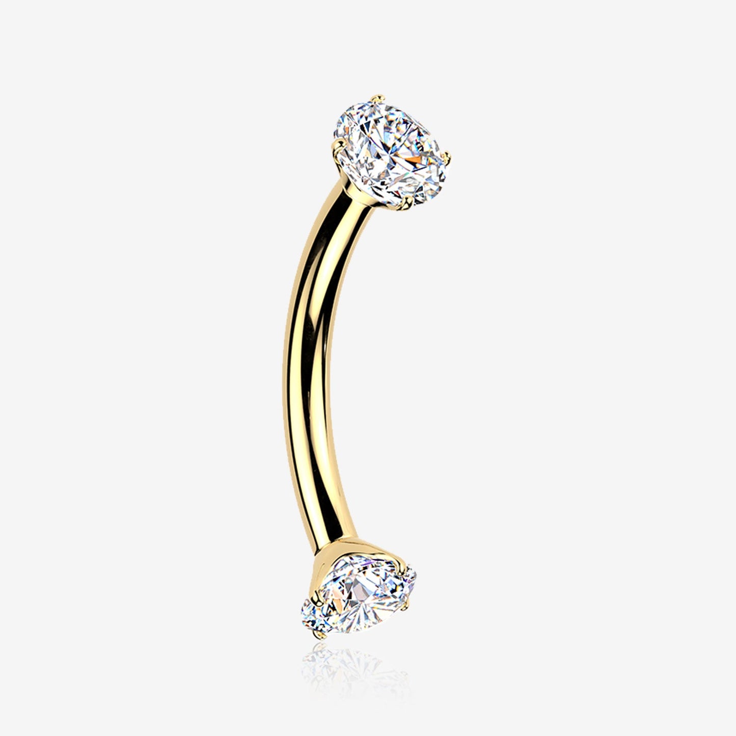 Titanium Internally Threaded Moissanite Curved Barbell