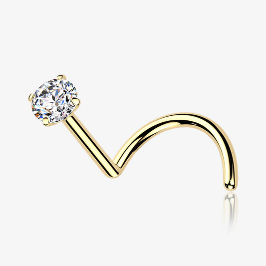 Titanium Nose Screw with Round Moissanite Stone