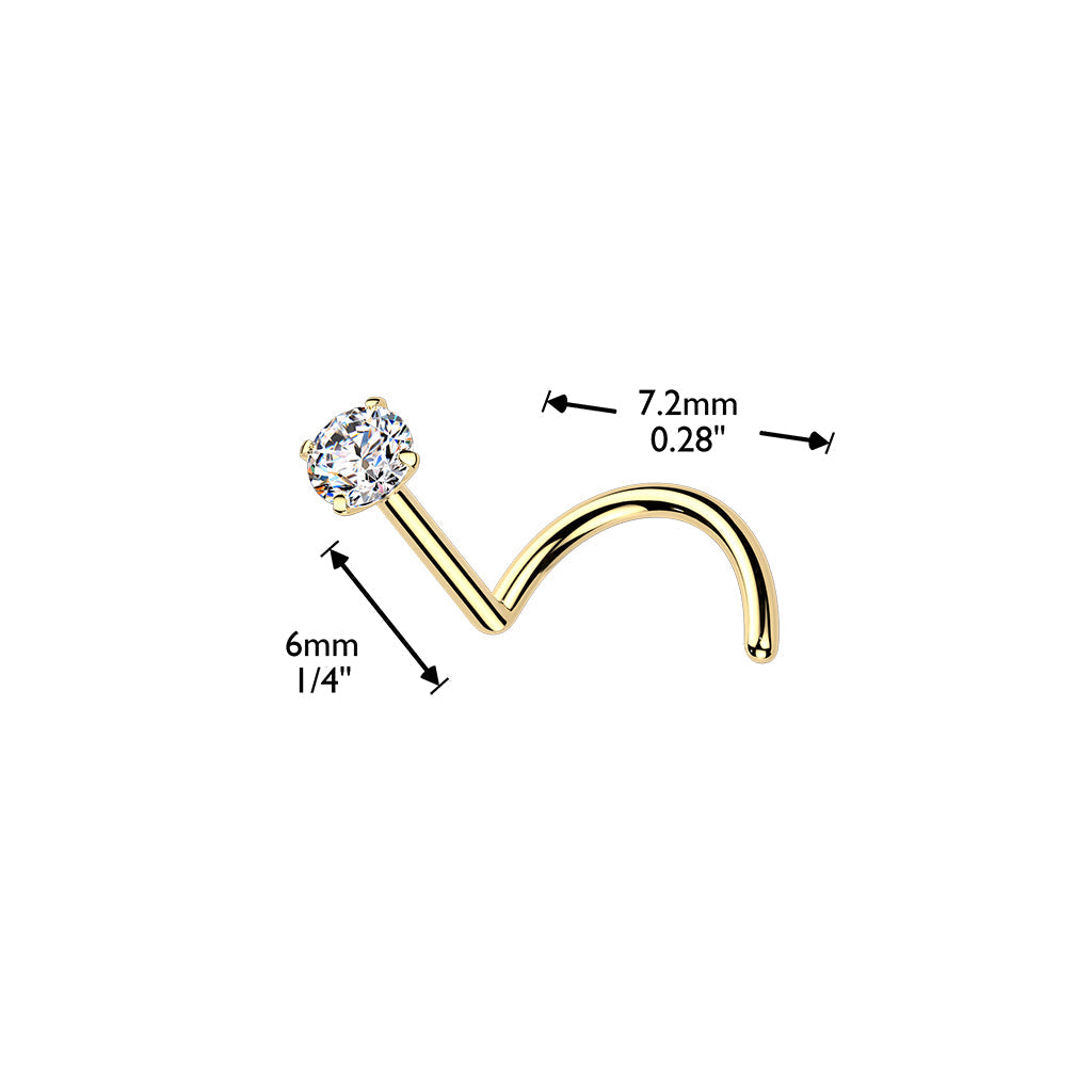 Titanium Nose Screw with Round Moissanite Stone