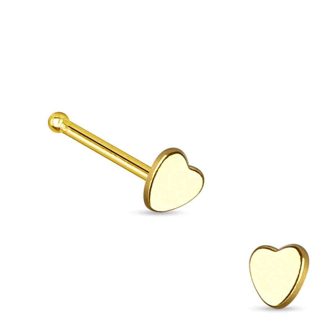 Heart Top Nose Stud - Surgical Steel