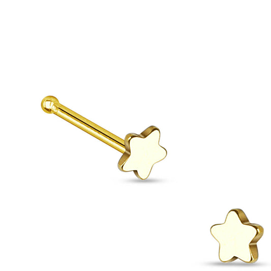Star Top Nose Stud - Surgical Steel