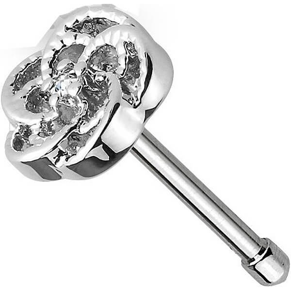 CZ Flower Nose Bone Stud - Surgical Steel