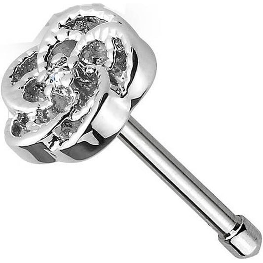 CZ Flower Nose Bone Stud - Surgical Steel