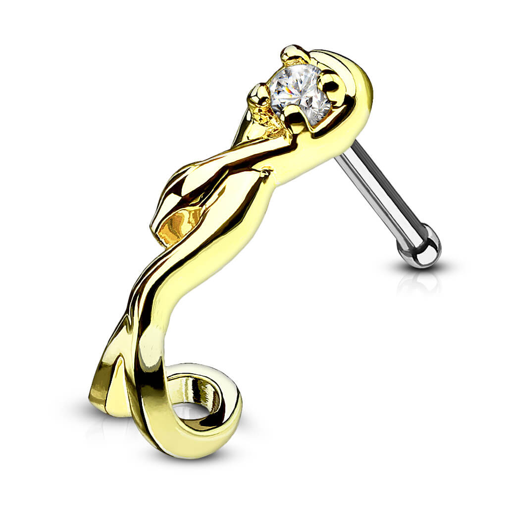 Snake Wrap CZ Nose Crawler Stud