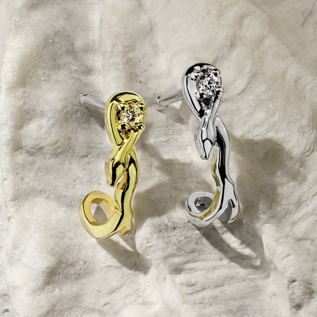 Snake Wrap CZ Nose Crawler Stud