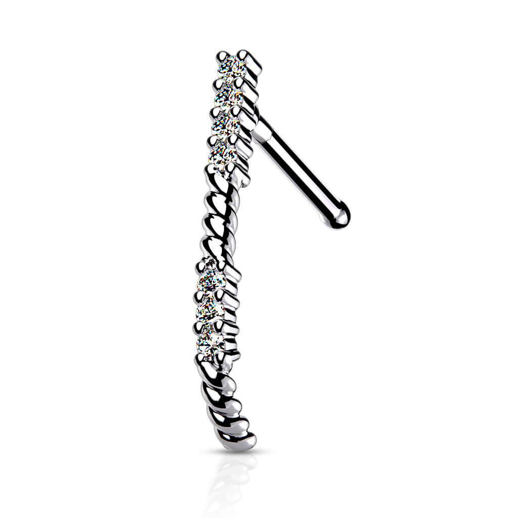 CZ Paved Nose Crawler Bone Stud