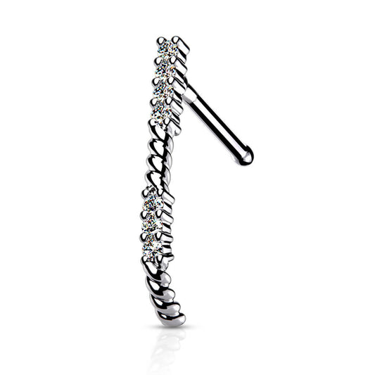 CZ Paved Nose Crawler Bone Stud