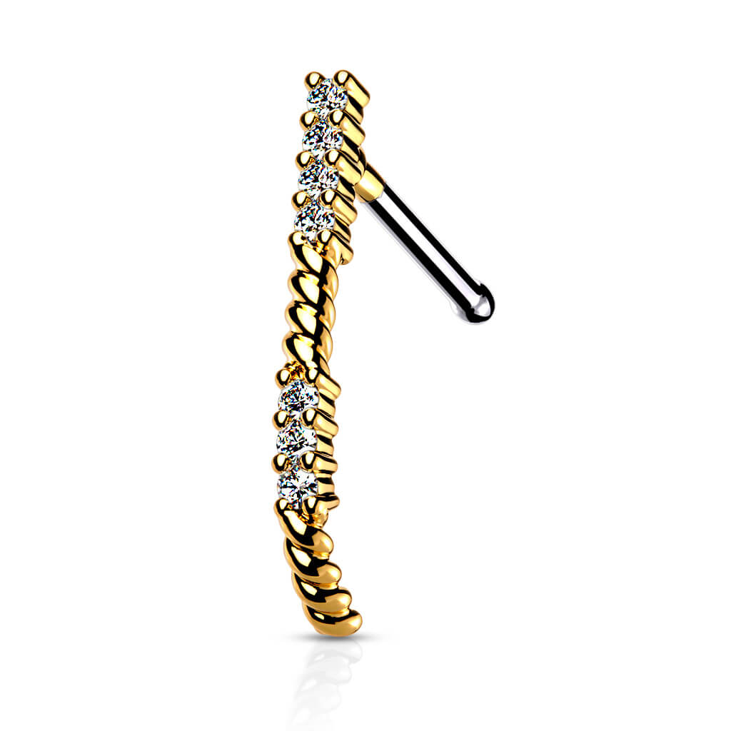 CZ Paved Nose Crawler Bone Stud