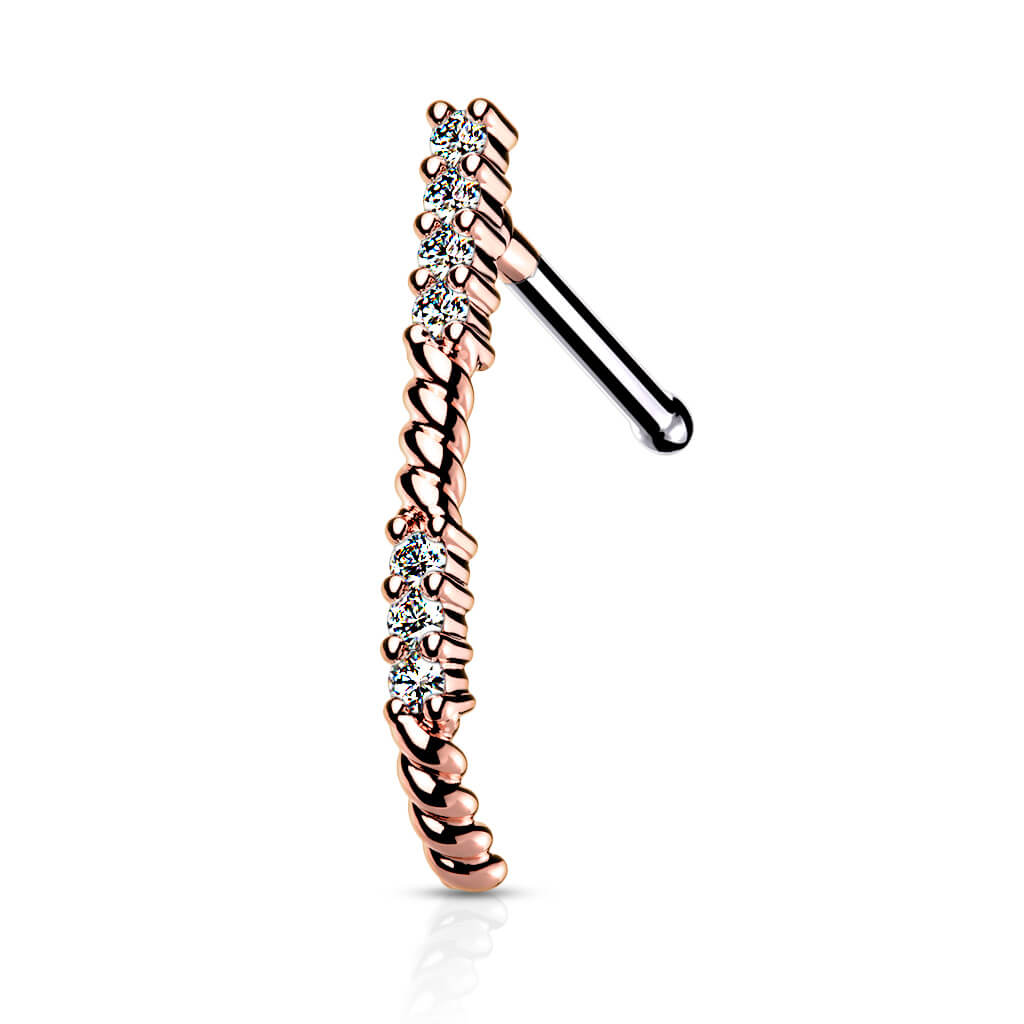 CZ Paved Nose Crawler Bone Stud