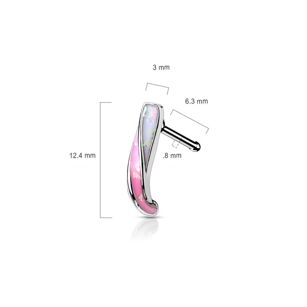 Opal Glitter Twist Nose Crawler Bone Stud