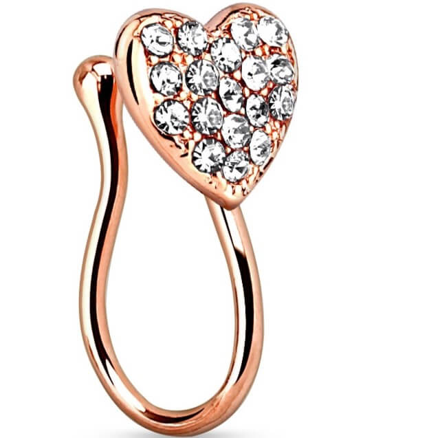 Heart Clear Gem Non-Piercing Nose Clip