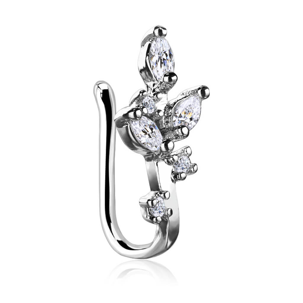 Marquise CZ Non-Piercing Nose & Ear Clip