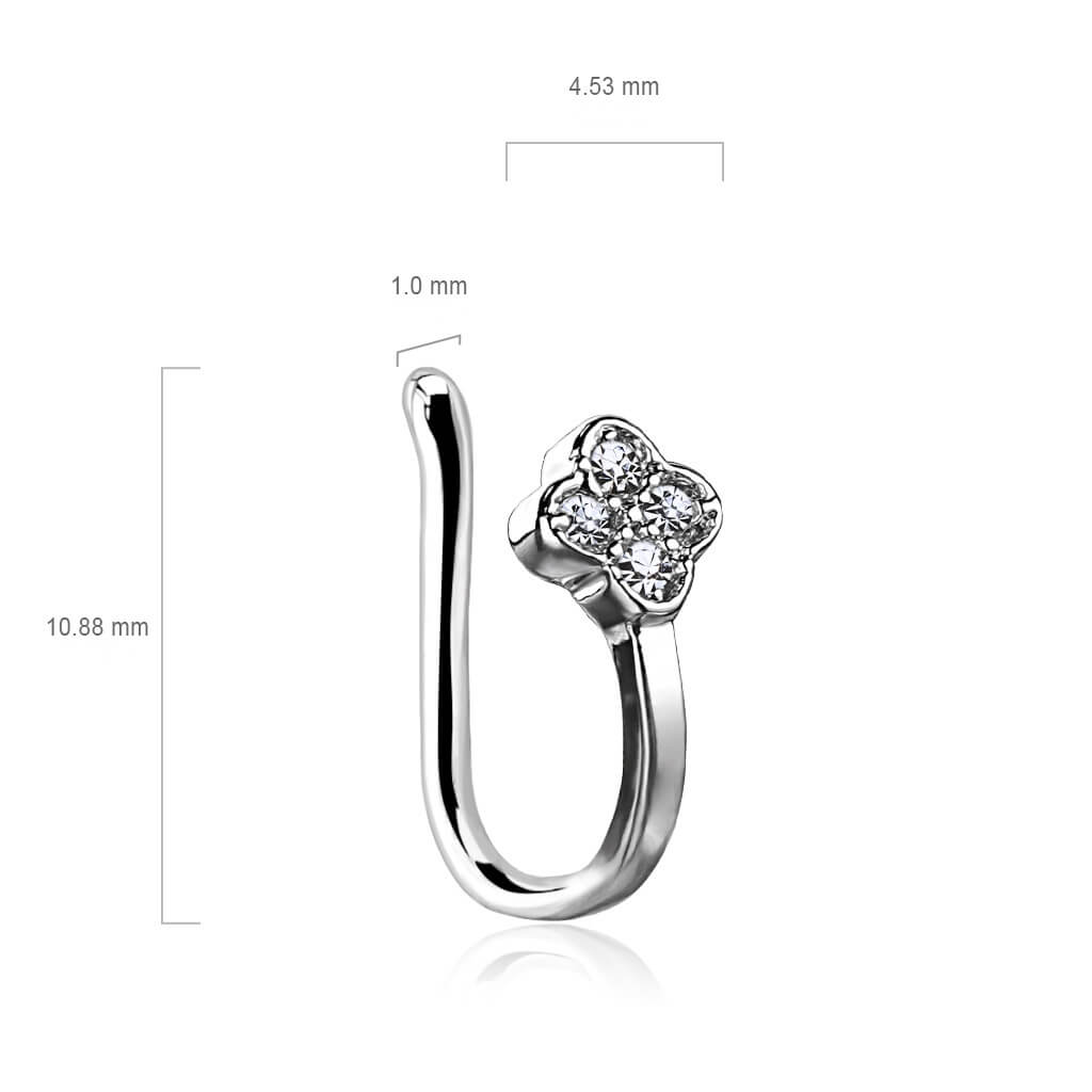 Pavé CZ Flower Non-Piercing Nose & Ear Clip