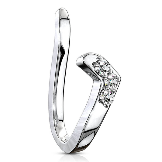 CZ Chevron Non-Piercing Nose & Ear Clip
