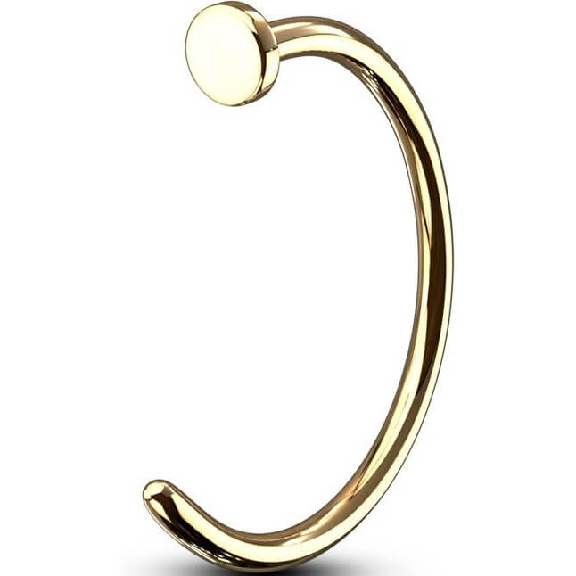 Gold Nose Hoop Ring - Surgical Steel