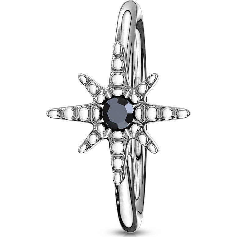 Black CZ Starburst Bendable Nose & Cartilage Hoop