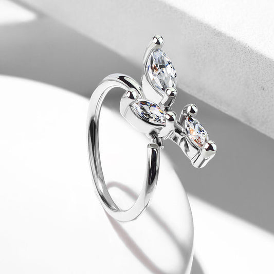 Marquise CZ Vine Bendable Nose Hoop