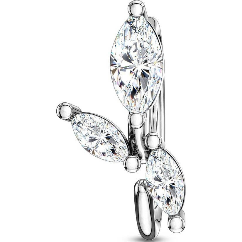 Marquise CZ Vine Bendable Nose Hoop