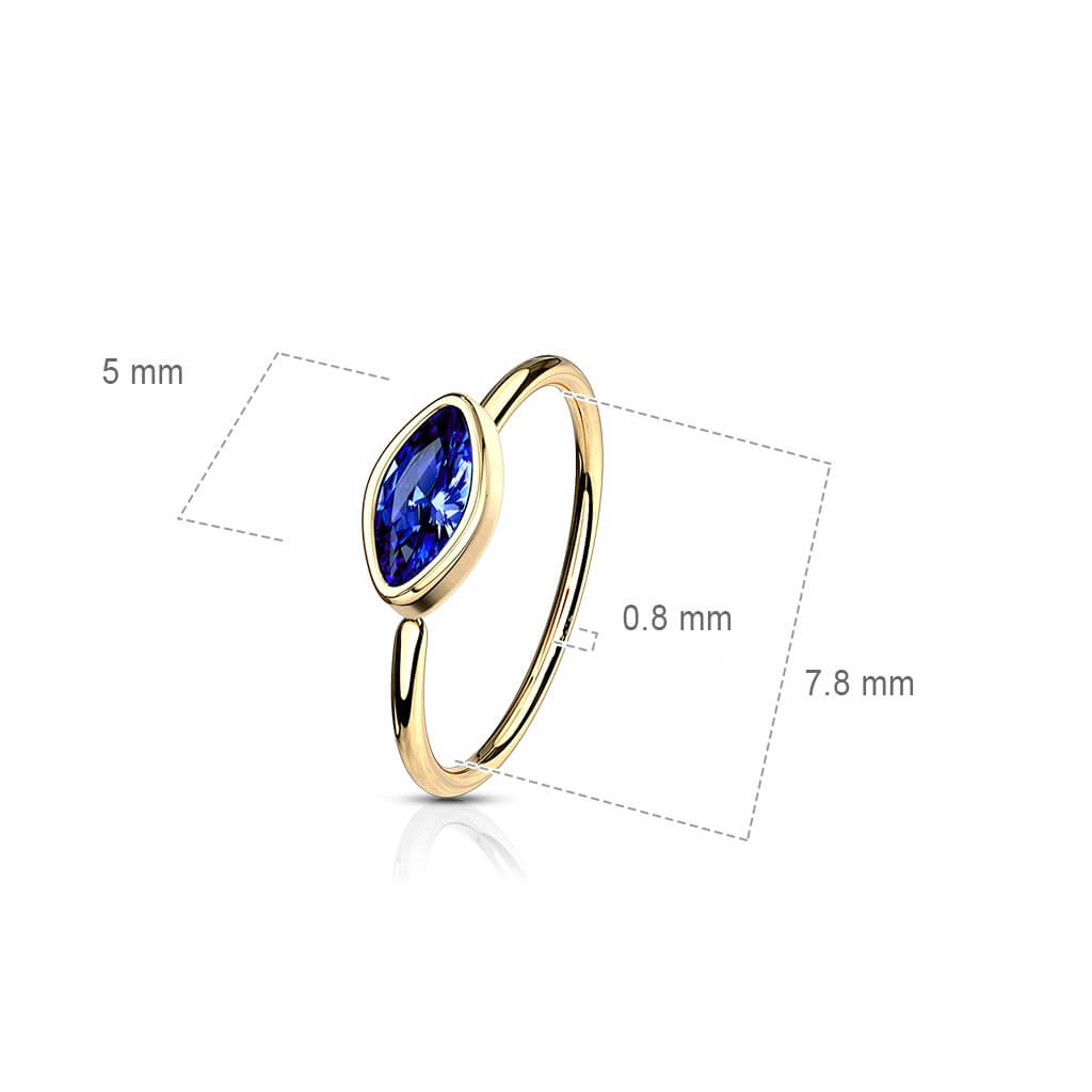 Marquise CZ Bendable Nose Hoop