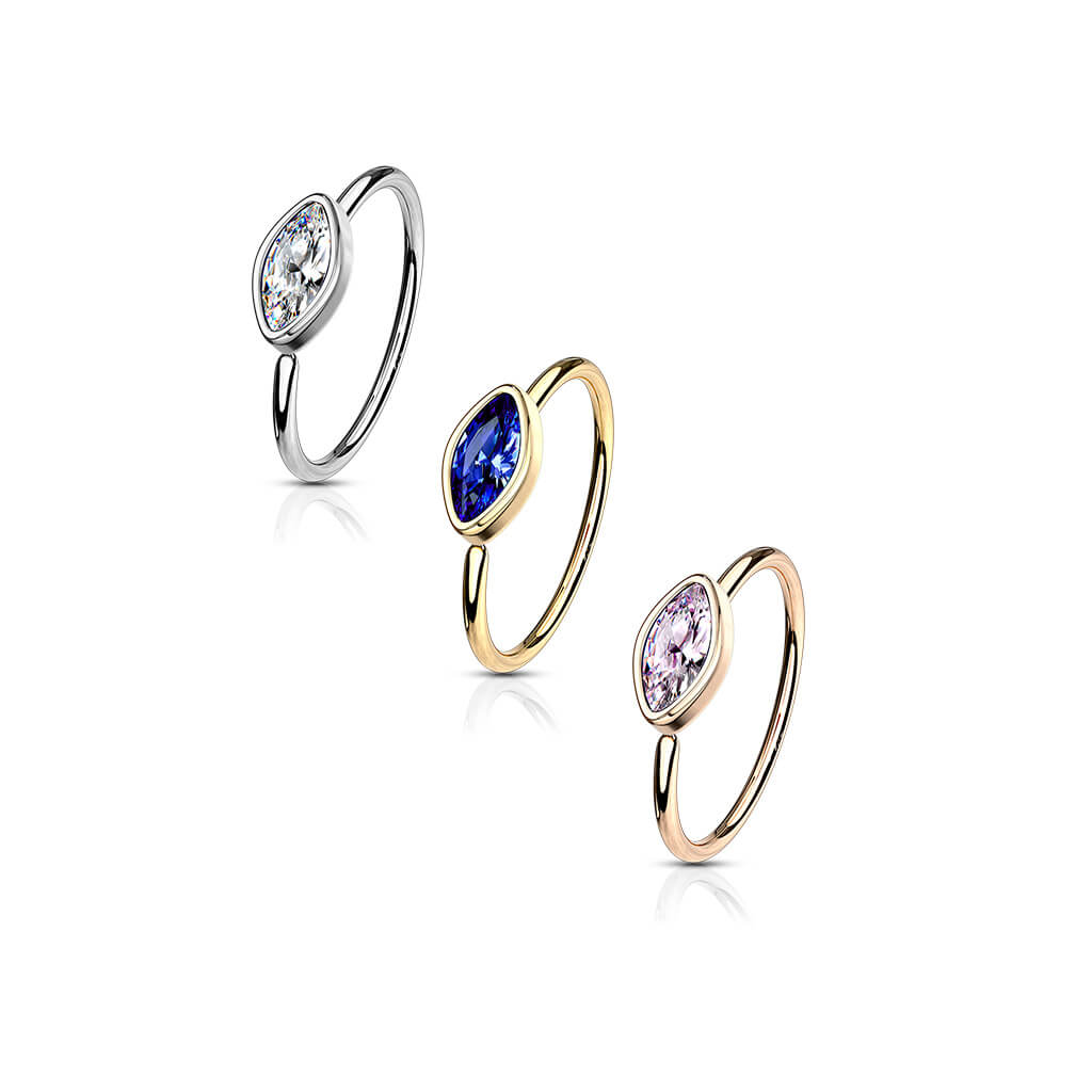 Marquise CZ Bendable Nose Hoop