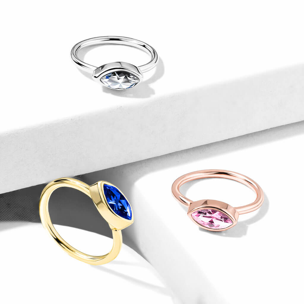 Marquise CZ Bendable Nose Hoop