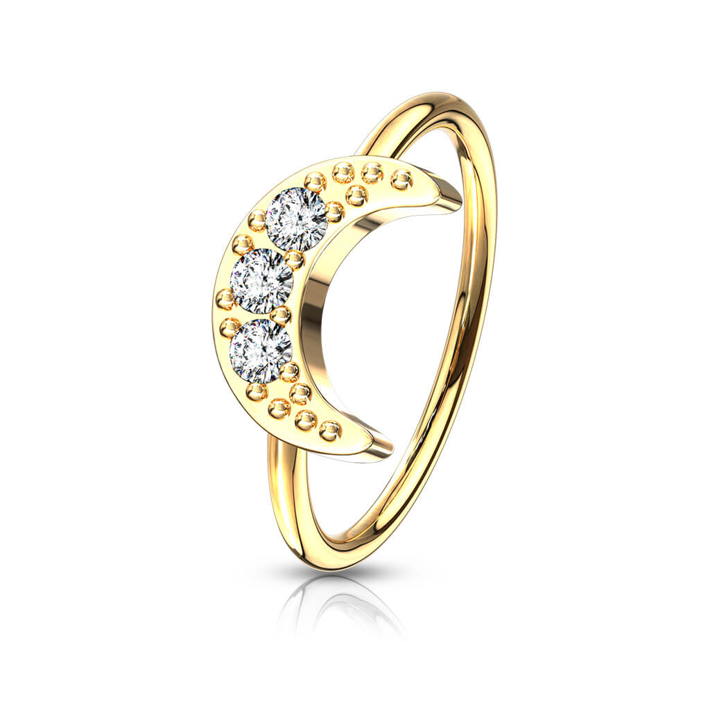 CZ Crescent Moon Bendable Nose Hoop