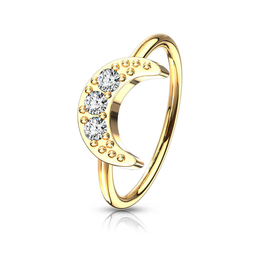 CZ Crescent Moon Bendable Nose Hoop