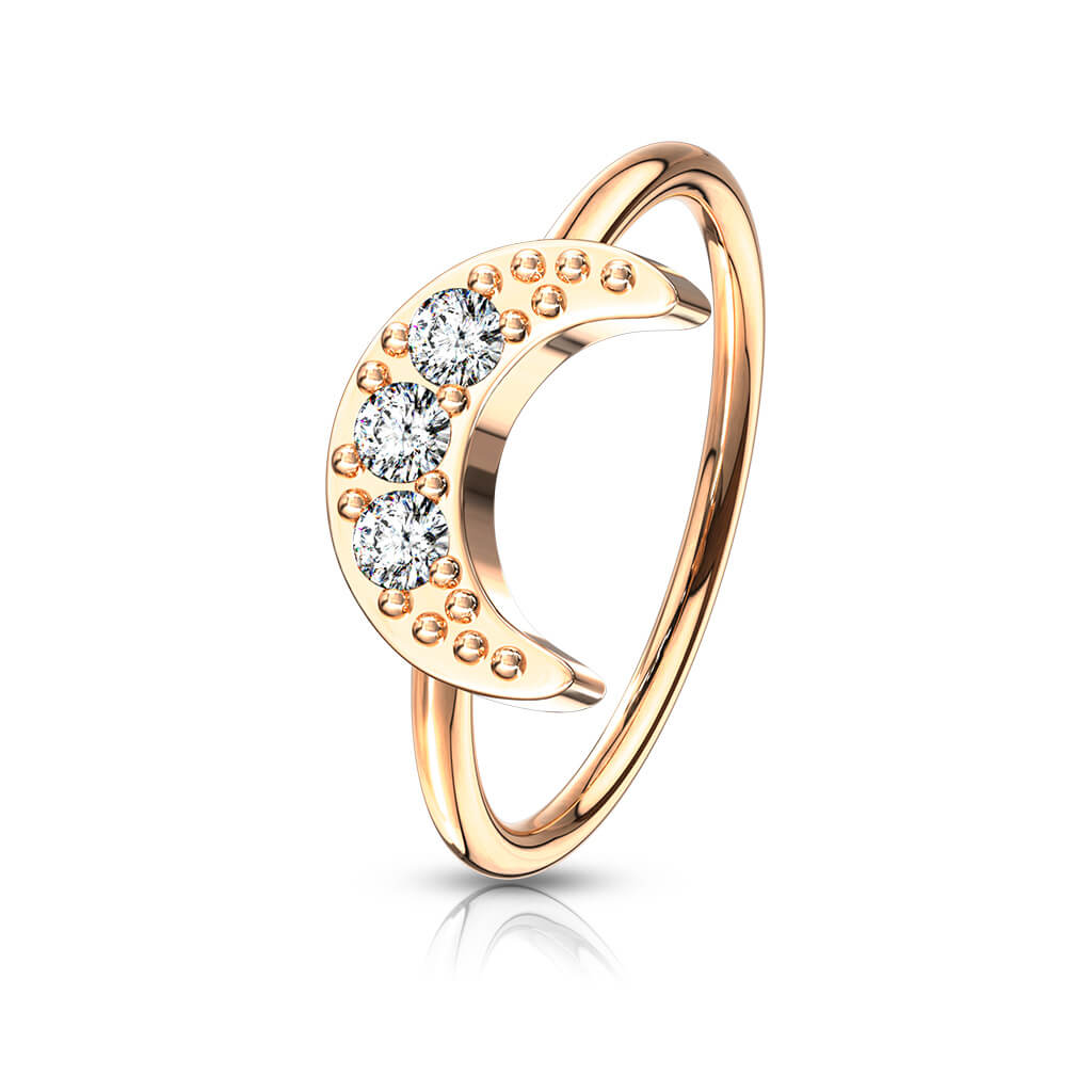 CZ Crescent Moon Bendable Nose Hoop