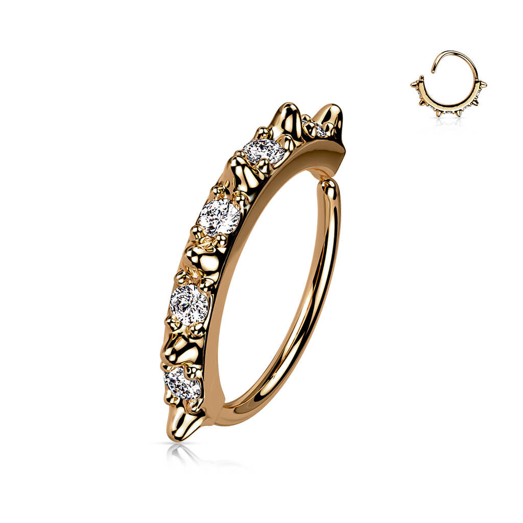 Spike & CZ Bendable Nose Hoop