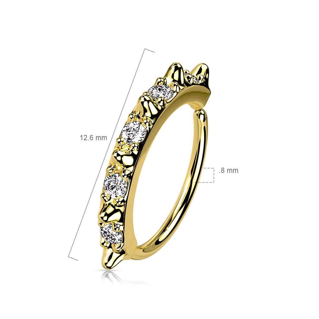 Spike & CZ Bendable Nose Hoop