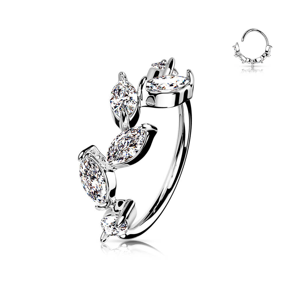 Marquise CZ Vine Bendable Nose Hoop