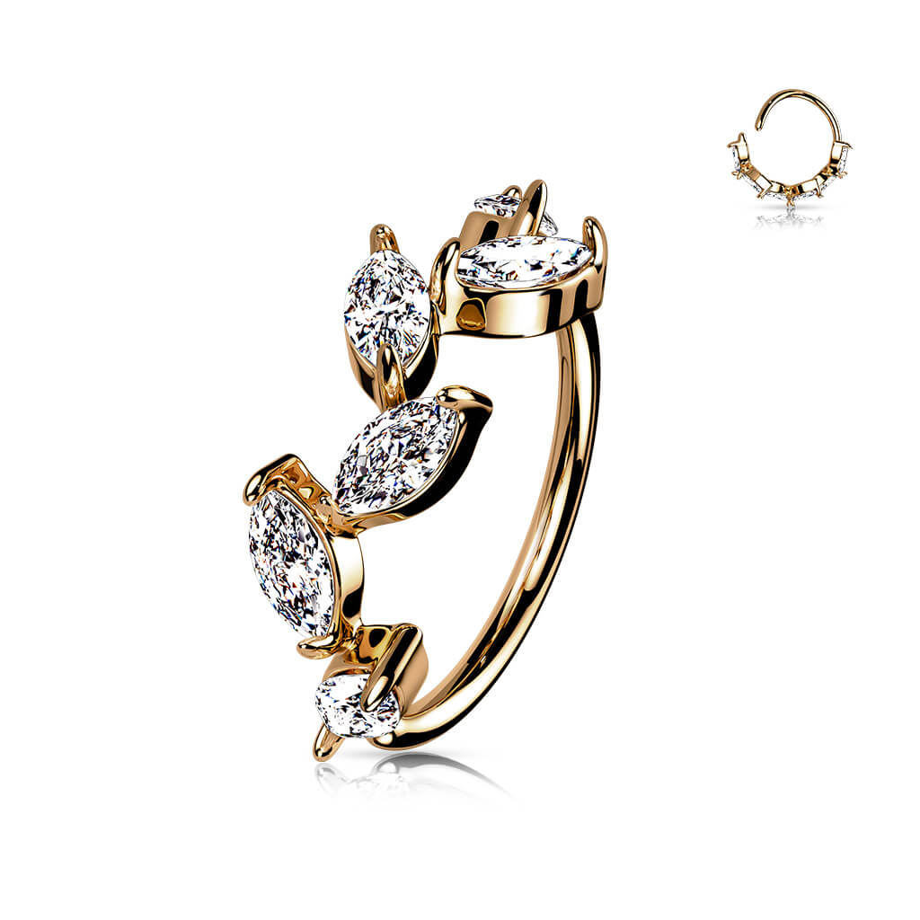 Marquise CZ Vine Bendable Nose Hoop