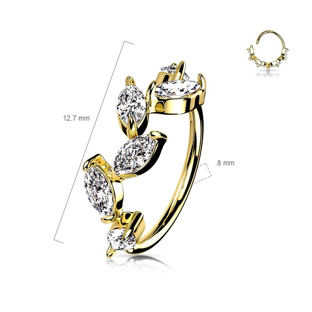 Marquise CZ Vine Bendable Nose Hoop