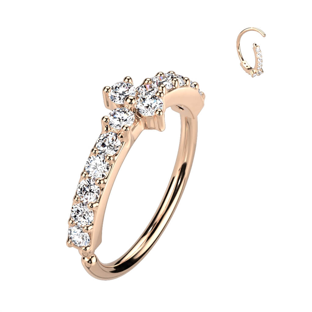 Triple CZ Triangle Bendable Nose Hoop