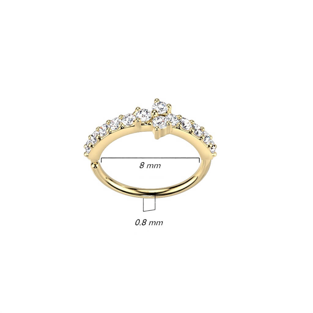 Triple CZ Triangle Bendable Nose Hoop