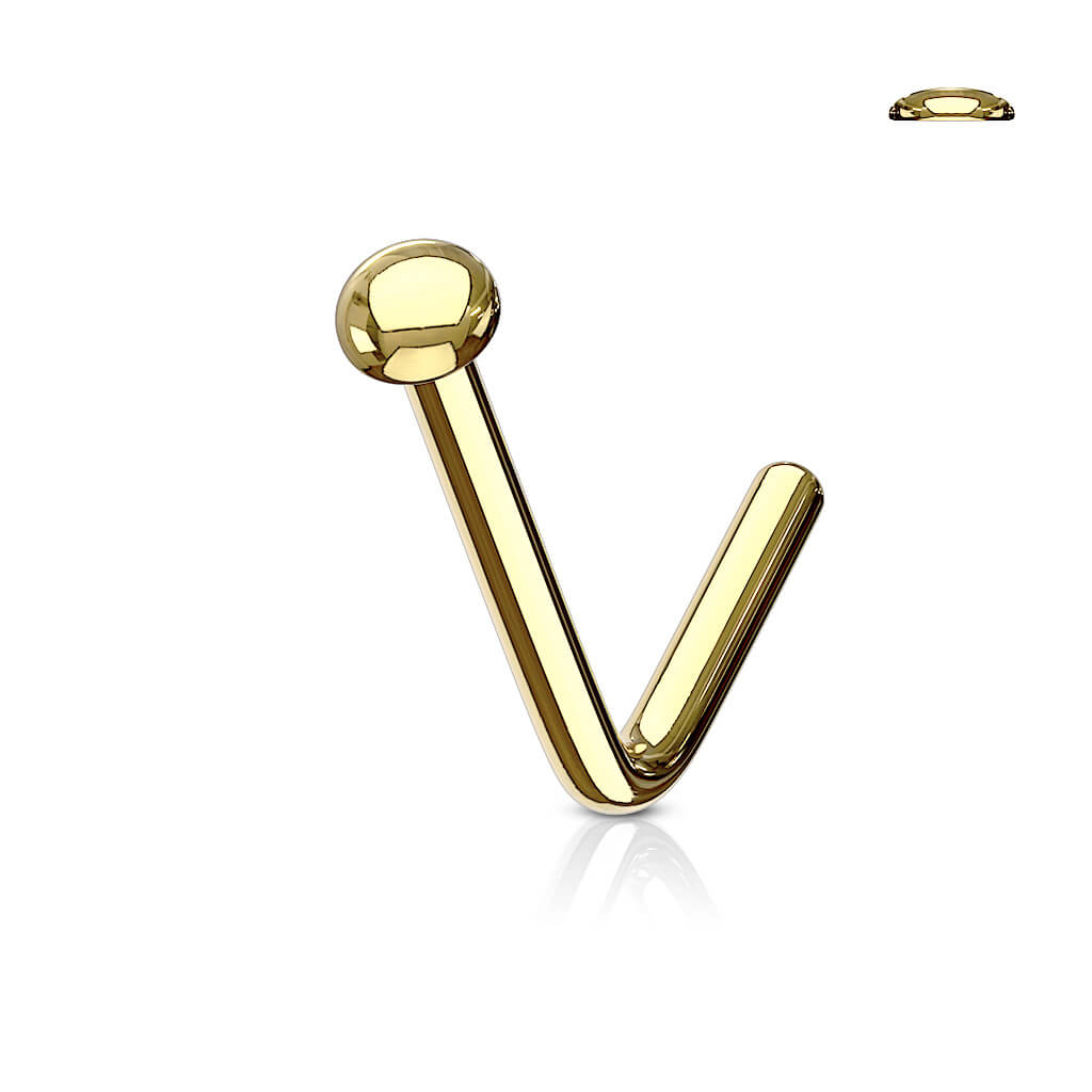 Flat Top Dome L-Bend Nose Stud