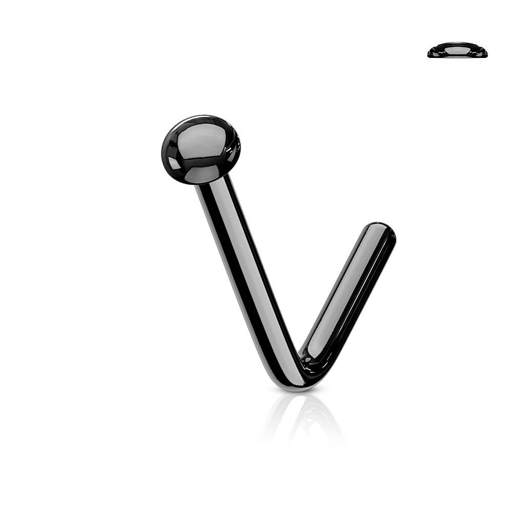 Flat Top Dome L-Bend Nose Stud