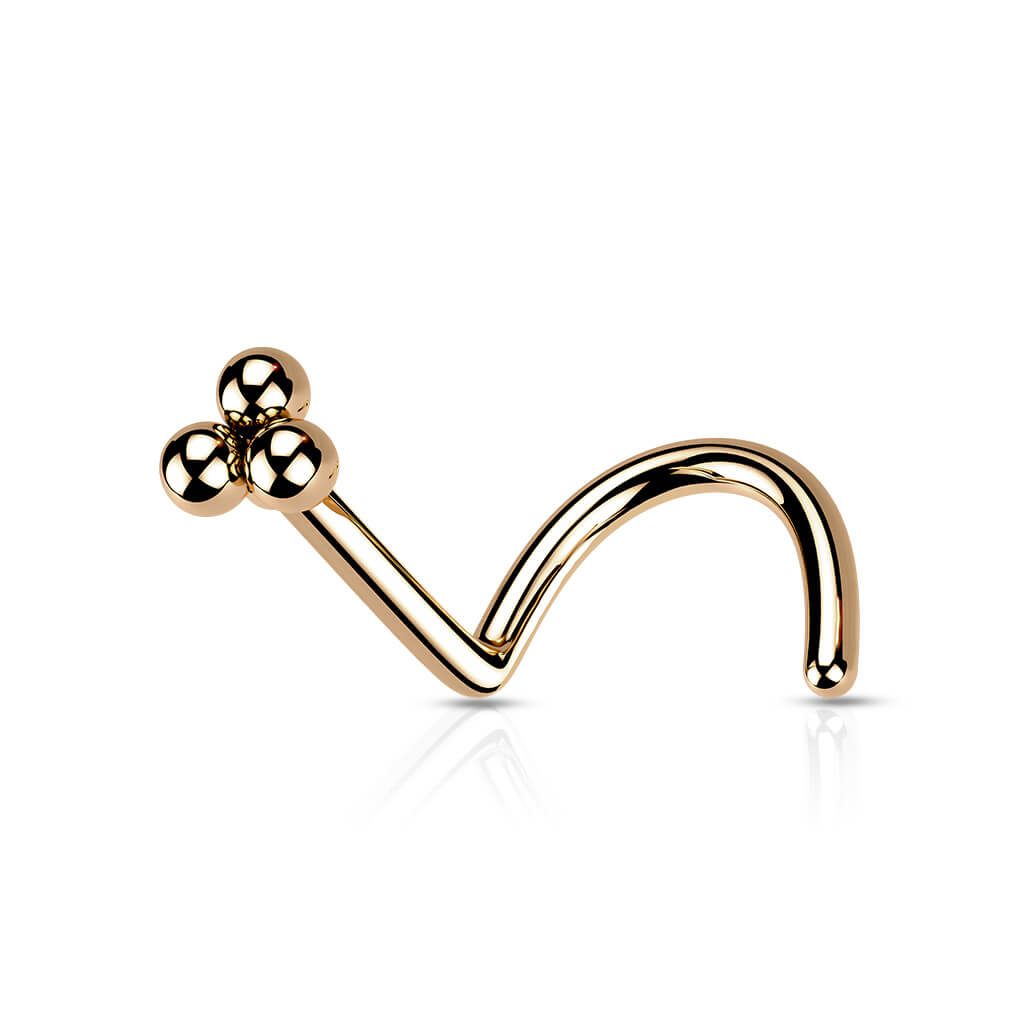 Triple Ball Cluster Nose Screw Ring