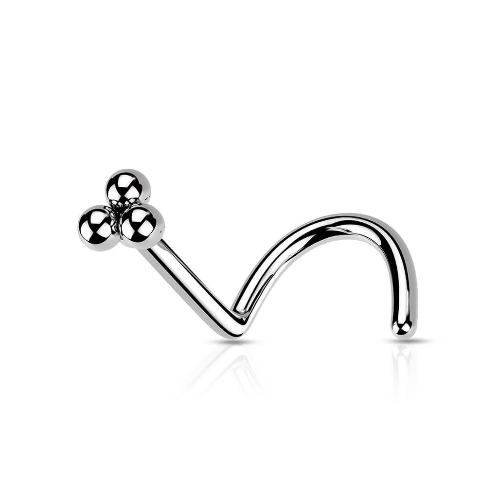 Triple Ball Cluster Nose Screw Ring