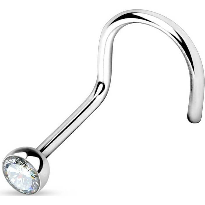 Gem Half-Ball Nose Screw – 18G & 20G