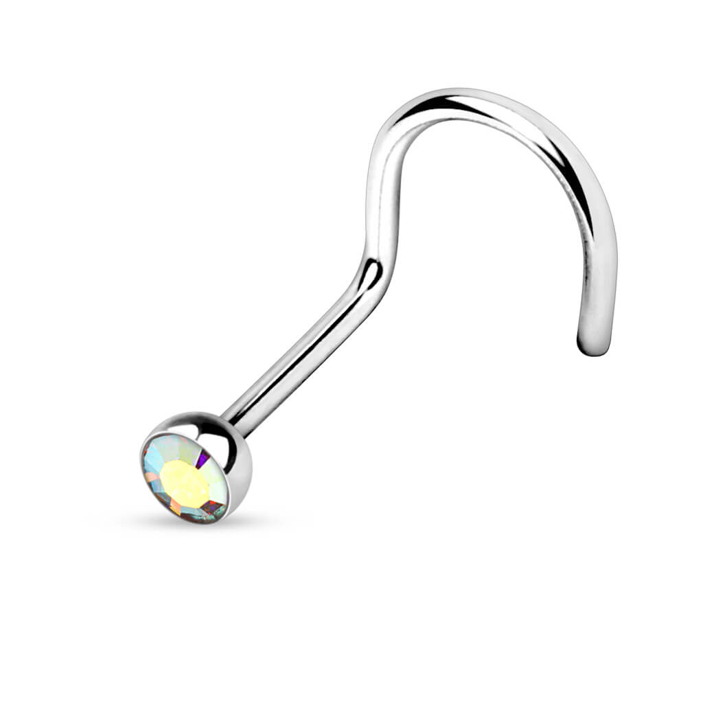 Gem Half-Ball Nose Screw – 18G & 20G