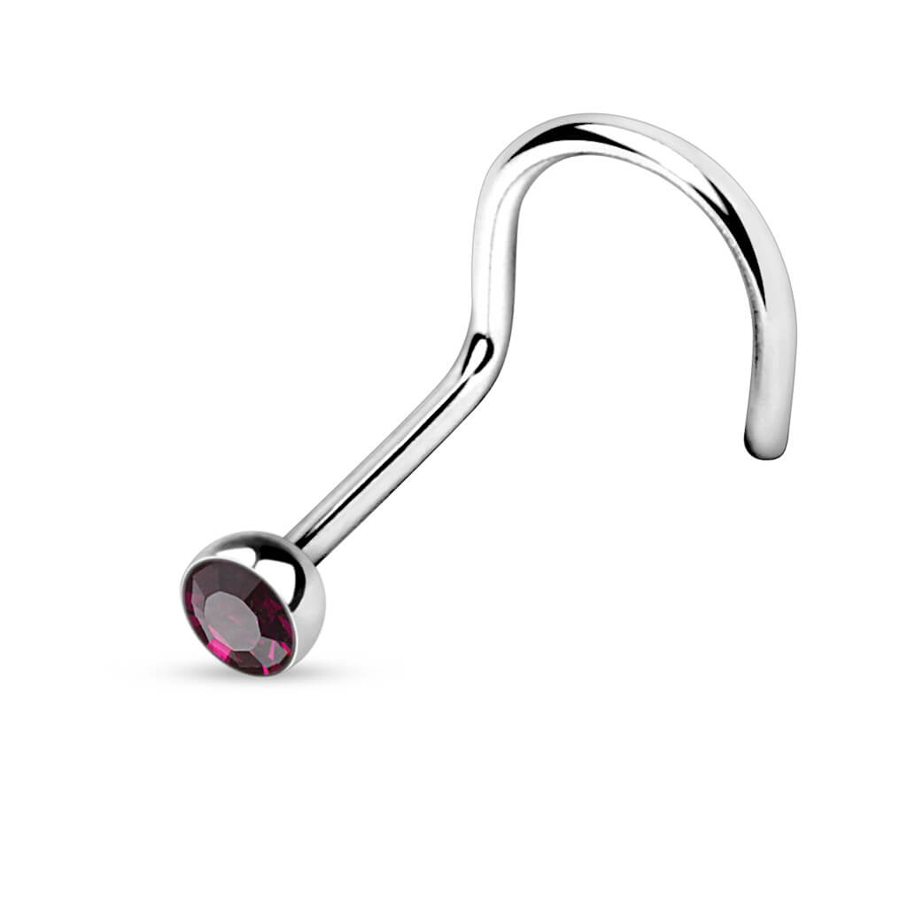 Gem Half-Ball Nose Screw – 18G & 20G