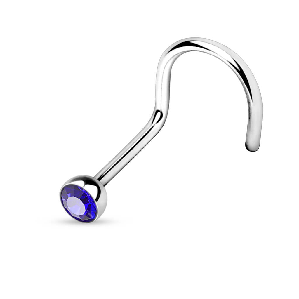 Gem Half-Ball Nose Screw – 18G & 20G