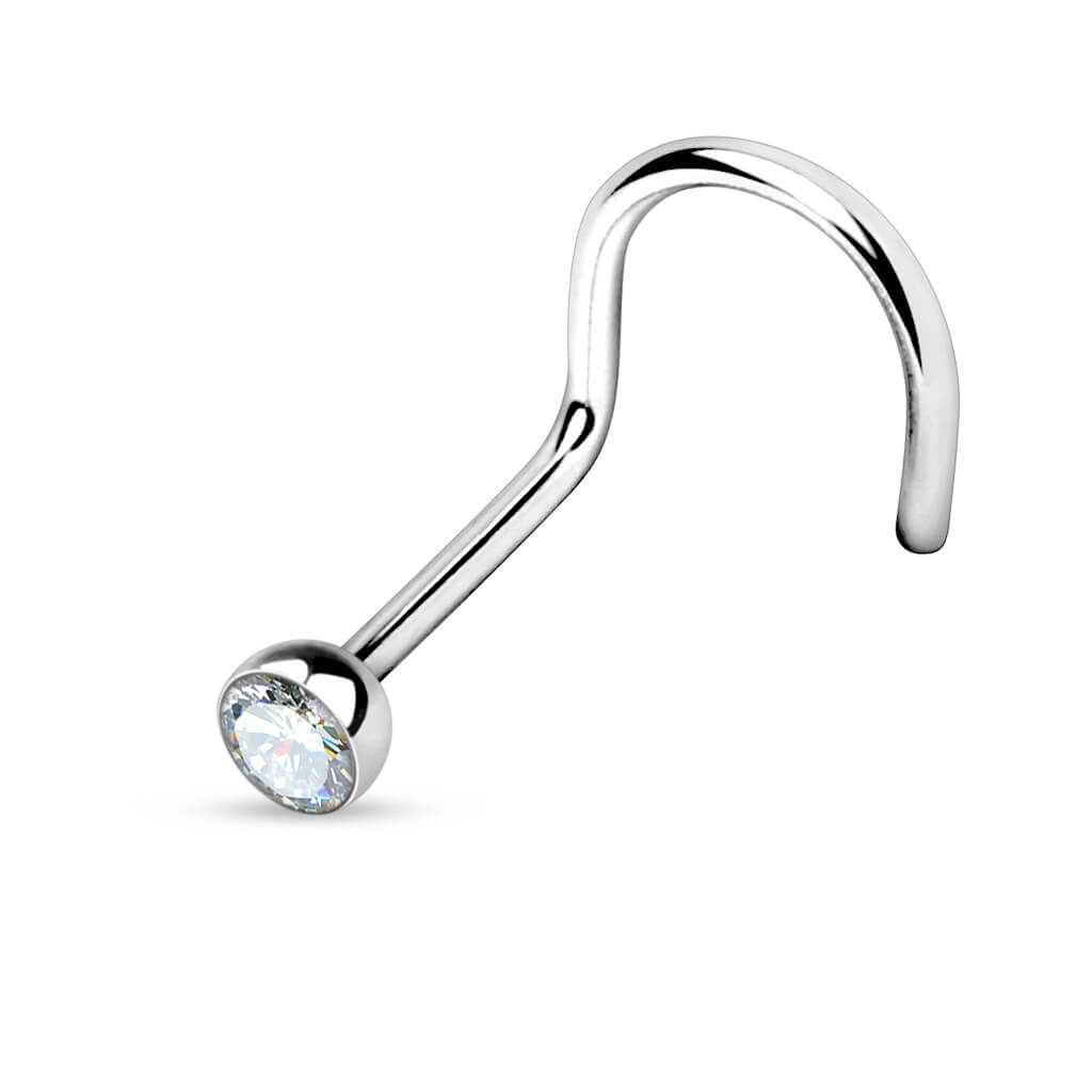 Gem Half-Ball Nose Screw – 18G & 20G