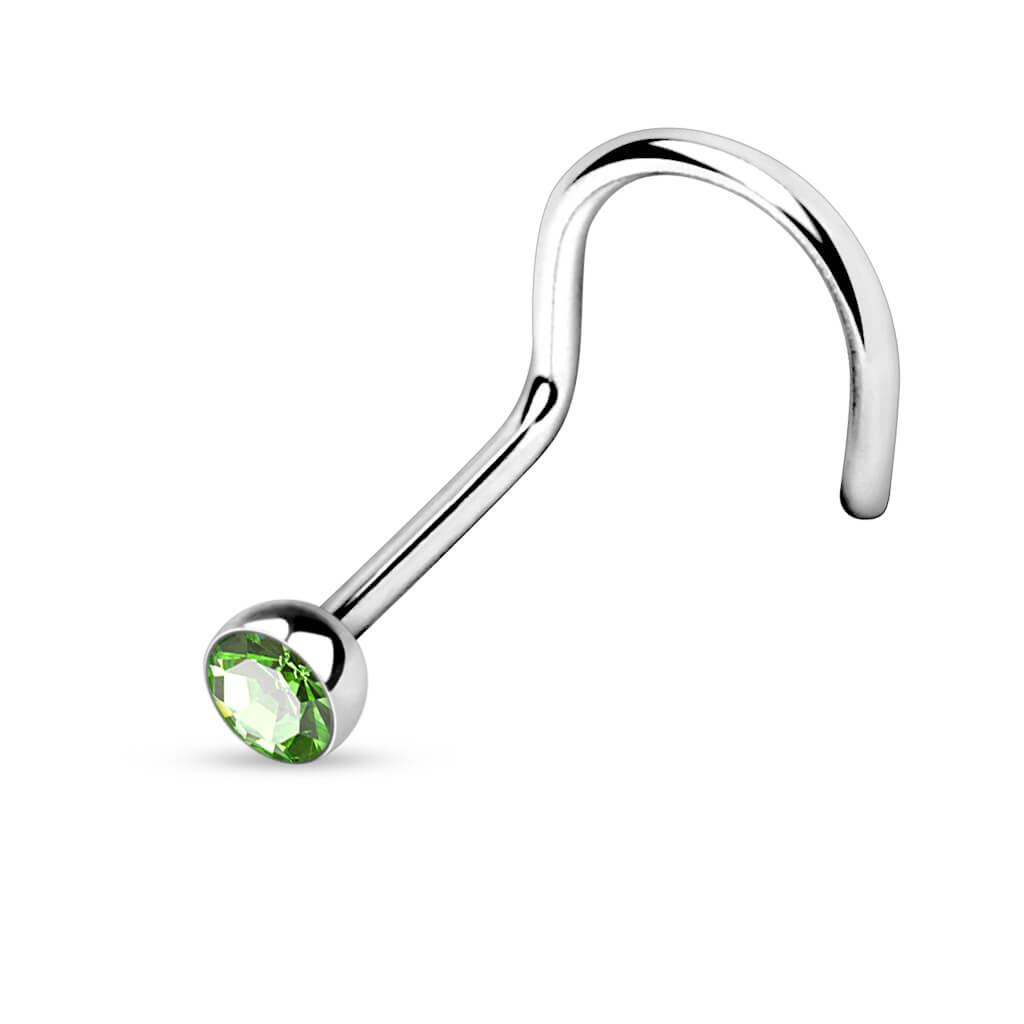 Gem Half-Ball Nose Screw – 18G & 20G