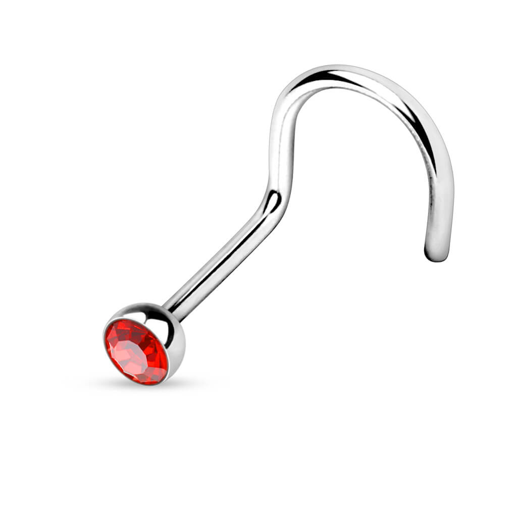 Gem Half-Ball Nose Screw – 18G & 20G